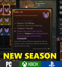 DIABLO 4🎃SEASON 13💥JAH RUNES x6 pcs (PM me if custom quantity)