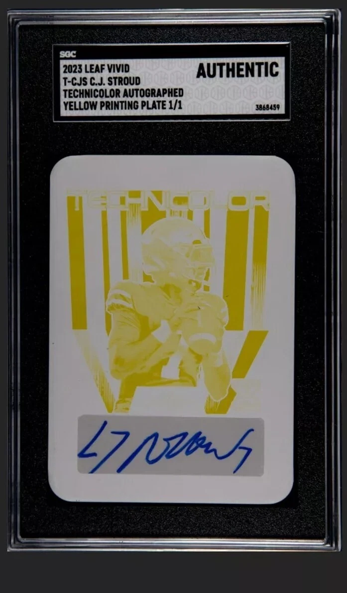 CJ Stroud Leaf Vivid Technicolor Autographs #TCJS Magenta Printing Plate 1/1