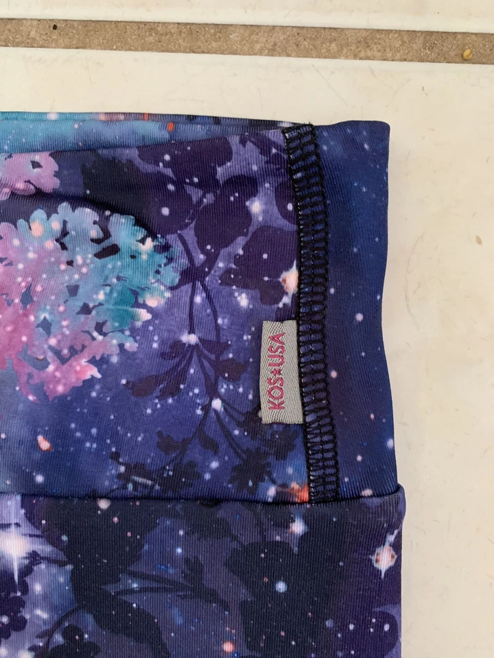 KOS EE. UU. Azul Oscuro/Púrpura Constelación Estrellas Recortadas Calce Ajustado Yoga Leggings S Foto 4 de 4