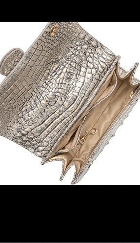 Brahmin Melbourne Collection Small Hallie Satchel Bag in Chrome Leather - Picture 8 of 8