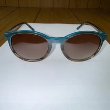 DUCO Designer Sunglasses Teal Brown Gradient Lens Stylish Round Frame DC1230