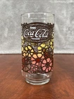 Vintage 1970’s Enjoy Coca-Cola 5.75” Yellow and Orange Flower Glass 16 oz