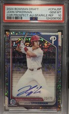 2024 Bowman Draft Chrome 1st John Spikerman Sparkle /71 Auto Autograph Phillies