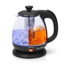 Swoden Small Electric Kettle， Keep Warm Glass Kettle with Filter Tea