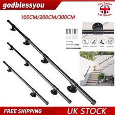 100cm-300cm Handrail Stair Rail Grab Balustrade Metal Staircase Banister Bar UK
