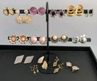Vtg Clip On Screw Back Earrings Costume Jewelry Lot Lucite Celluloid Rhinestone