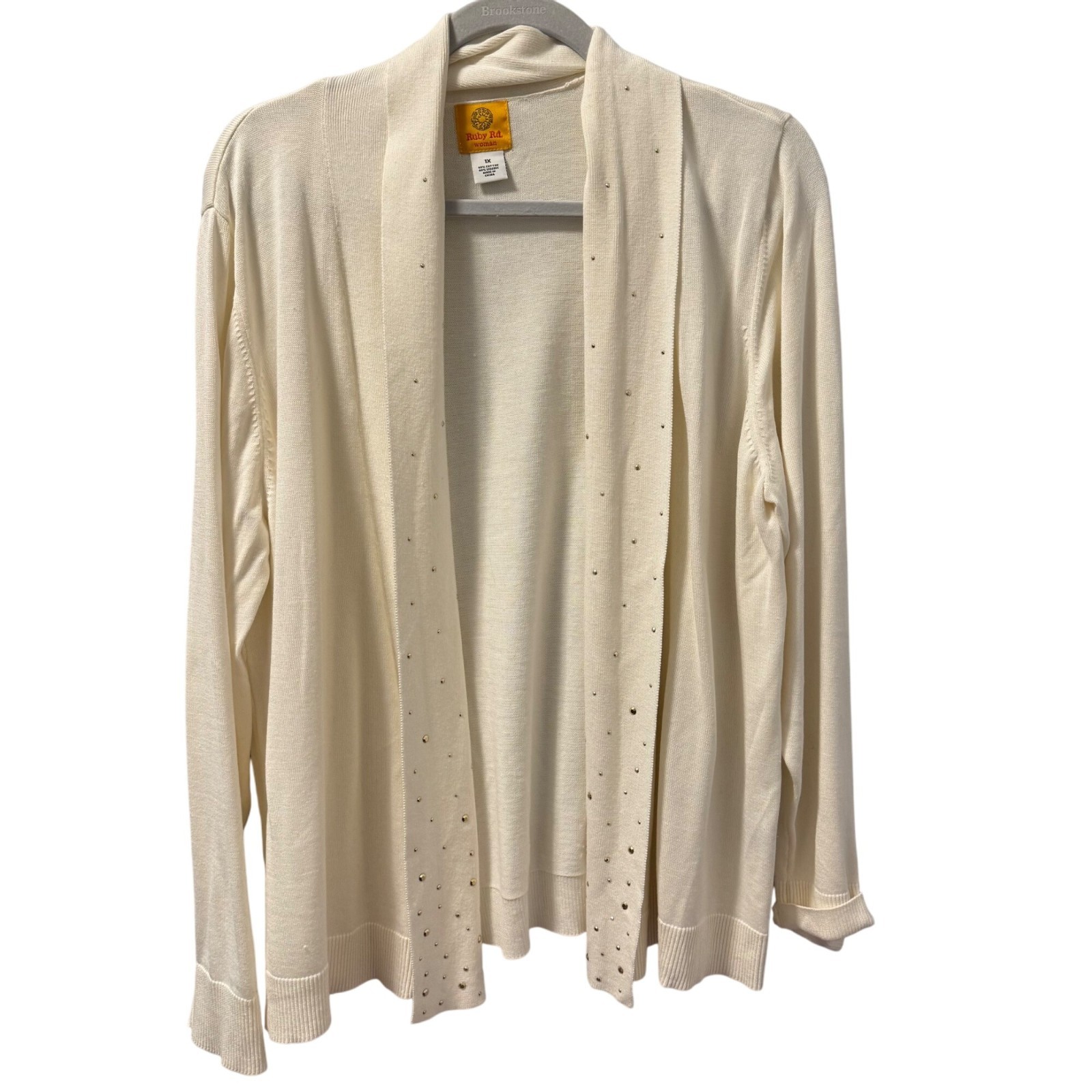 Ruby Rd. Womans Open Front Cardigan 1X  Ivory Emb… - image 10