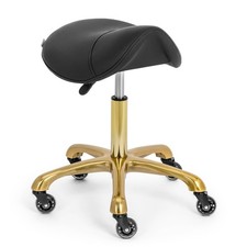 Sgabello a sella - 57 - 75 cm - 150 kg - Nero, oro Sgabello ergonomico a sella S