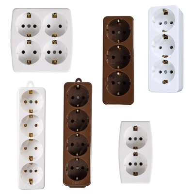 H4L Steckdosen Aufputz Steckdosenleiste Mehrfachsteckdose 250V Innensteckdosen