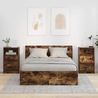 Nachttische 2 Stk. RäUchereiche 40 X 30 X 67 Cm Holzwerkstoff