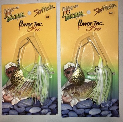 ( 2 ) Joe Bucher 1/4 oz  White Chartreuse Spinner Baits