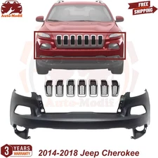 Front Bumper Cover & Grille Assembly For 2014-2018 Jeep Cherokee