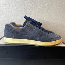 Prada 2646 Navy Blue Suede Casual Sneaker Shoes Low Top Men's 9.5 UK/10.5 US
