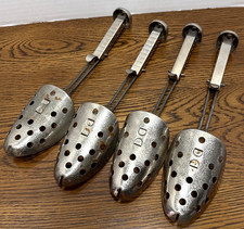 Vintage EKCO Hammered Metal Shoe Trees Adjustable Stretcher Shaper Small 2 Pair
