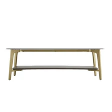 Rectangular Coffee Table for Living Room - Metal Frame Center Side Table