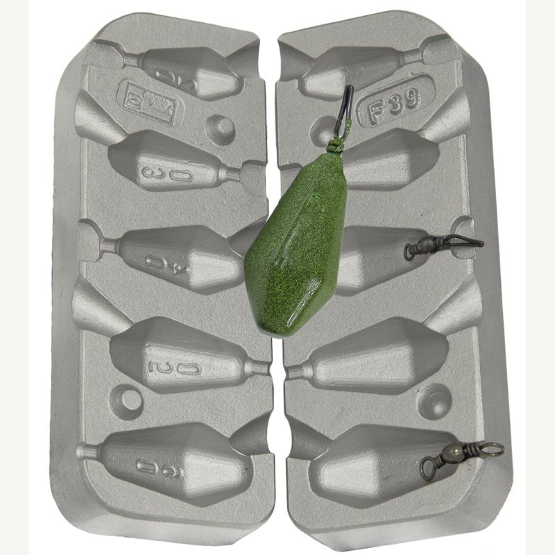 Moule à plombs facettes 20 à 60g Alciumpeche MOU039 pour lest de pêche