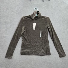 Uniqlo Women Shirt S Brown HEATTECH Turtleneck Long Sleeve Tee Thermal NWT