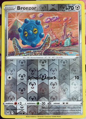 Bronzor Reverse Holo - 125/196 - Lost Origin Pokemon 2022