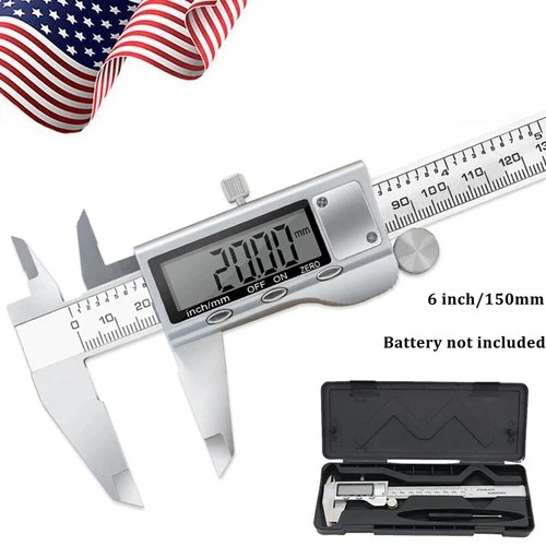 6inch Stainless Steel 150mm Vernier Caliper Digital Caliper Measure Tool US