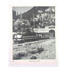 Vintage 1940s Train Leaving Cascade Tunnel 11x8.5 Photo Print 8