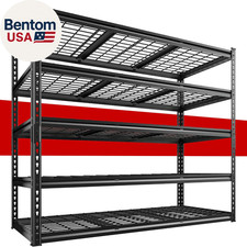 55" W Garage Shelving, Storage Shelves Load 3000LBS, 5 Tier Adjustable Metal She