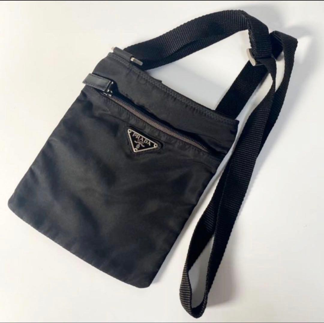 PRADA black nylon shoulder bag sacoche