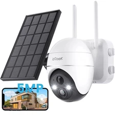 ieGeek Outdoor 5MP 360° Wireless Solar Security Camera Home WiFi Battery CCTV