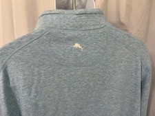 Tommy Bahama Men's ivory and blue reversible 1/2 zip golf Sweater XXL EUC