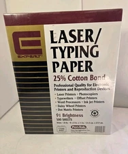 Expert Laser White Typing Paper 25% Cotton Bond 91 Brightness 4497 8.5"x11"