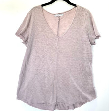 Project Social T Los Angeles Pink Slub Knit Tee Small Made in USA Raw Seam