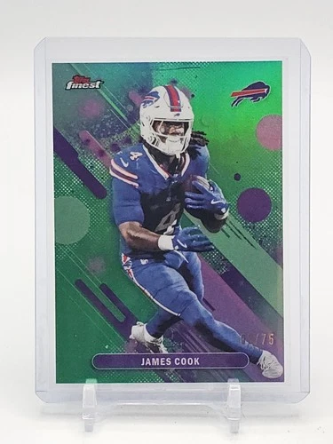 JAMES COOK 2025 TOPPS FINEST GREEN REFRACTOR #71 /75 BILLS Q6633