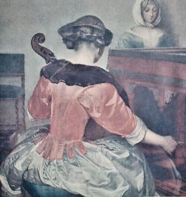 antiker Kunstdruck um 1900 nach  Gerard TER BORCH (1617-1681) ''DAS KONZERT''