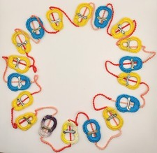 COLLANA ARCOBALENO cotone sfumato multicolore base arancione BOHO CHIC LGBTQIA+