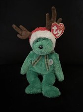 TY Beanie Baby - 2002 HOLIDAY TEDDY 8.5 inch Stuffed Animal Toy Green Bear