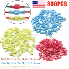 300/100pc Spade Wire Connectors Electrical Crimp Terminals Nylon Fully Insulated