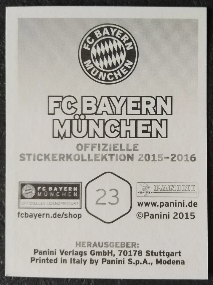 Panini 23 Fussball Bundesliga 2015/16 Manuel Neuer Bayern München - Bild 2 von 2