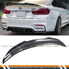 FOR 2015-2020 BMW F82 M4 PSM V2 STYLE HONEYCOMB CARBON FIBER TRUNK SPOILER WING