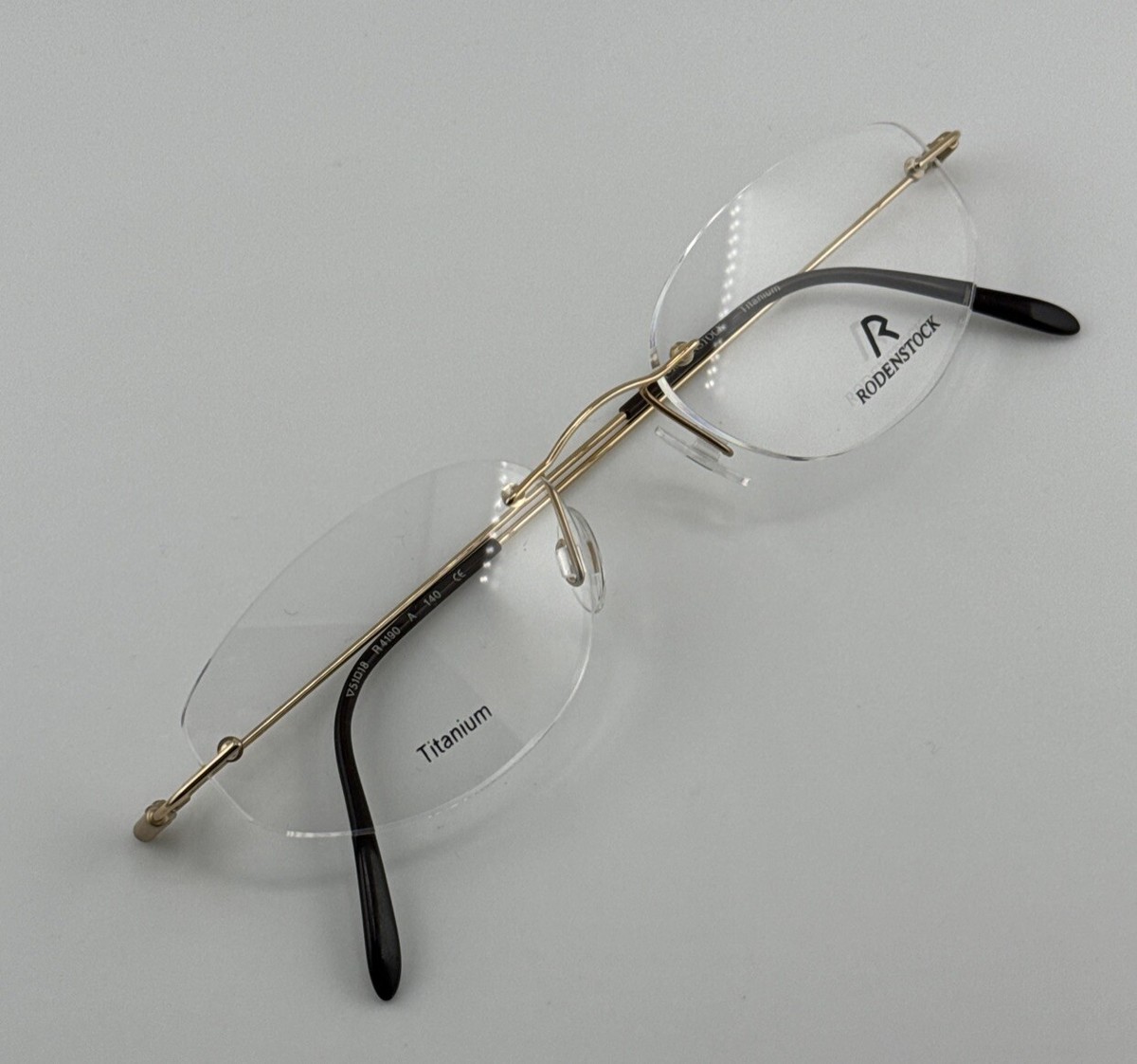 Titanium Rodenstock Rimless Eyewear R 4190 A Eyeglasses Gold/Brown
