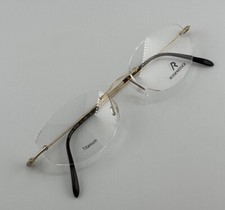 Titanium Rodenstock Rimless Eyewear R 4190 A Eyeglasses Gold/Brown Light Specs