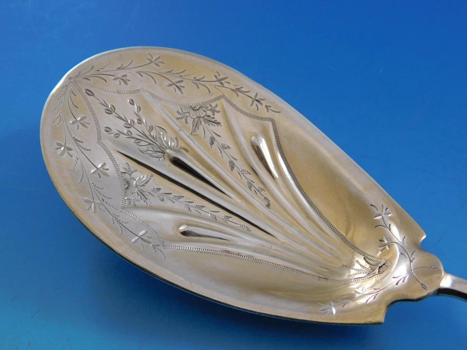 Bust by Albert Coles Sterling Silver Berry Spoon Brite-Cut 9 1/2" Figural - Image 3 of 4