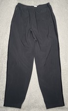 Vintage Y2K Nike Windbreaker Pants Mens L Black Ankle Zip Corner Swoosh Athletic