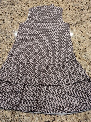 Fashion Says 'Me Too' Style Says 'Only Me' Womens Dress Tan Black Pattern  sz M