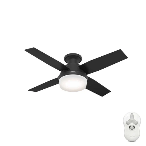 Hunter 44 in Small Room Dempsey Ceiling Fan Low Profile w/ Light Remote Control - Picture 1 of 2