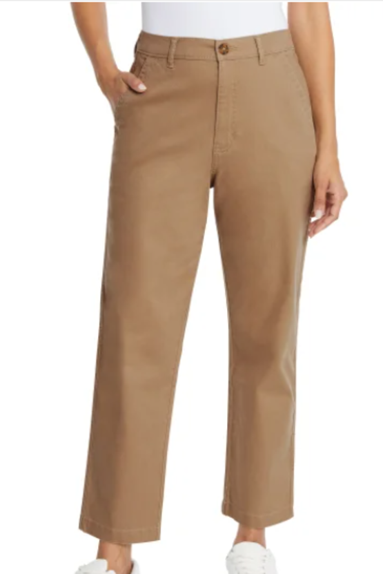 NEW G.H. Bass & Co. Women's Elasti Waist Ankle Chino Pant Size 8