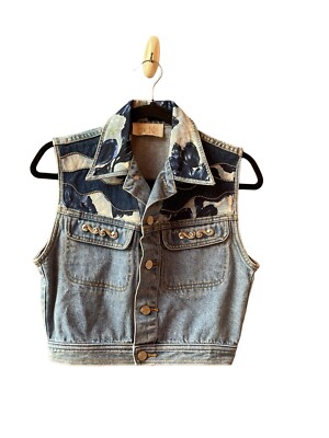 cache vintage jean Vest 