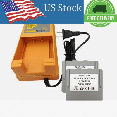 1PCS Hetronic UCH-2 Battery Charger + 2PCS 68301000 Battery 3.6V 2750mAh Ni-MH