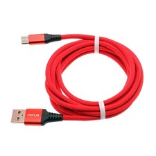 Type-C Red 10ft USB-C Cable Charger Cord Power Wire Long Braided for Cell Phones