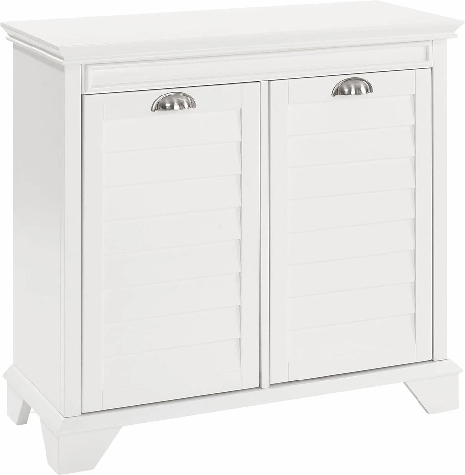 Cesta de lino inclinable de dos compartimentos Crosley Furniture Lydia Foto 2 de 2