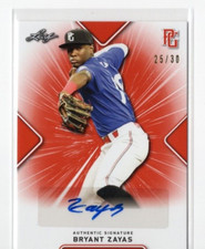 2021 Leaf Perfect Game National Showcase Bryant Zayas Auto Orange 25/30 BA-BZ1
