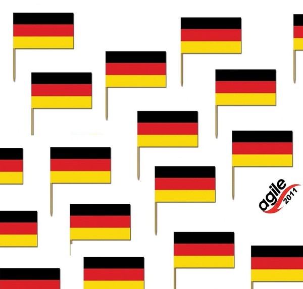 "50 Deko Picker 6,5 X 3,5 Cm \"Deutschland\" Party Flaggenpicker Fahnenpicker"-image